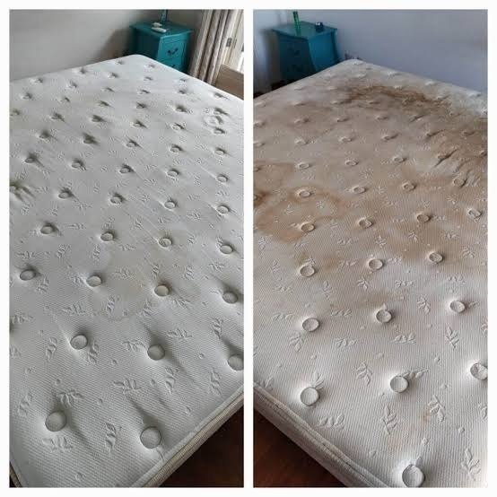 Antes e Depois da Remoção de Manchas em Colchão Casal em Jaú